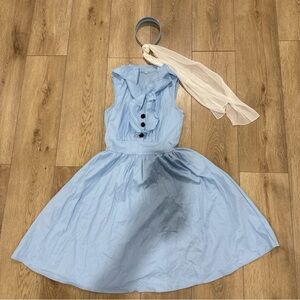 Light Blue 50 ‘ Girl Sleeveless Dress with Scarf